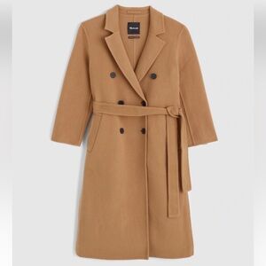 Madewell Double-Faced Brushed Long Coat. Wool blend. Peanut Brown. M. NWT
